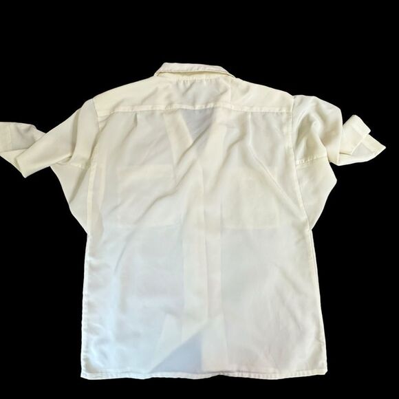Features Short sleeve cream crepe blouse size 12 - Picture 4 of 9